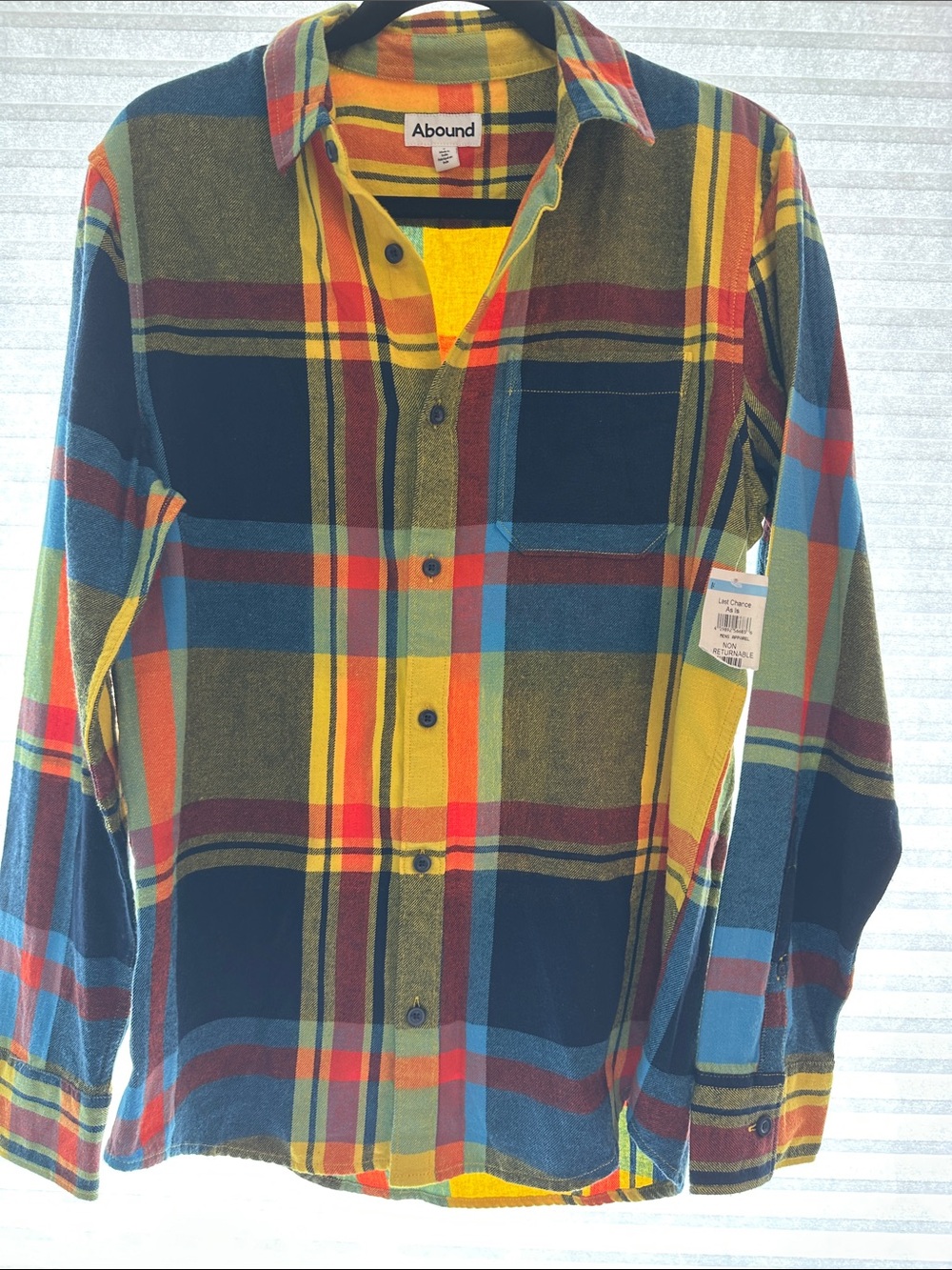 Abound Men’s Plaid Button-Down Shirt - Yellow, Blue & Green